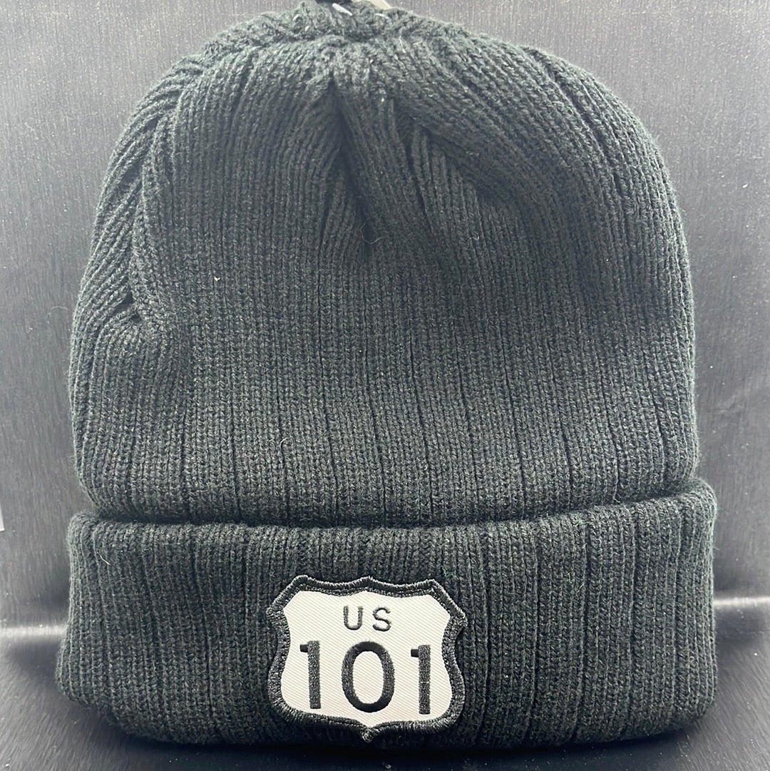 Hat - Thick Black Beanie - Hwy 101