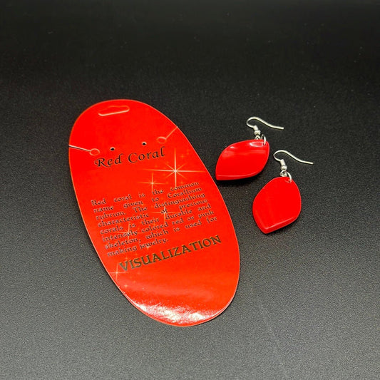 Earrings - Twist - Red Coral