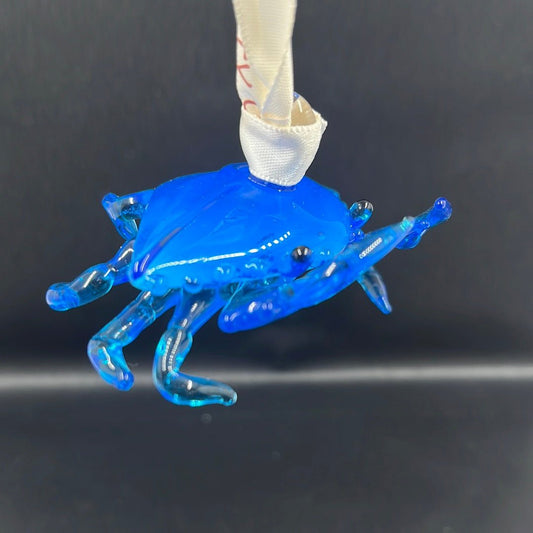 Ornament - Blue Crab Hand Blown Glass