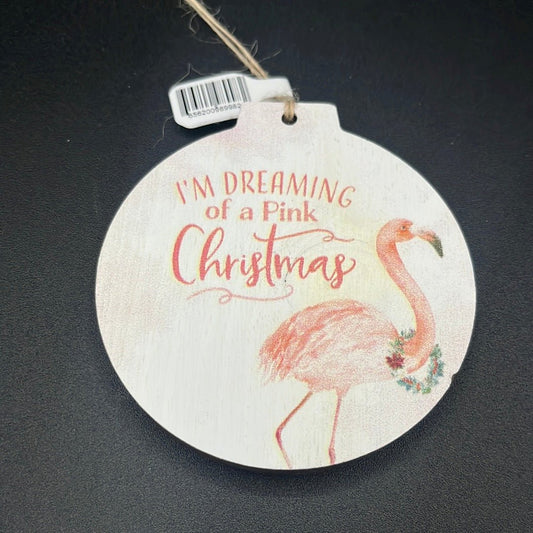 Clearance  Ornament - ORN0303 - Flamingo Pink Christmas