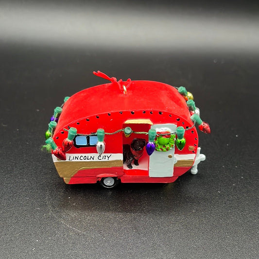 Ornament Resin Camper with Dog