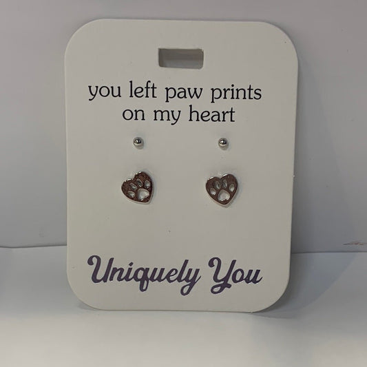 Earrings - YOU 4541 - Heart Paw