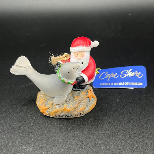 Ornament Resin Santa and Harbor Seal