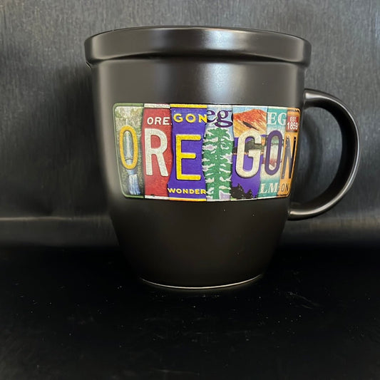 Mug - Oregon License Plate - Black Matted