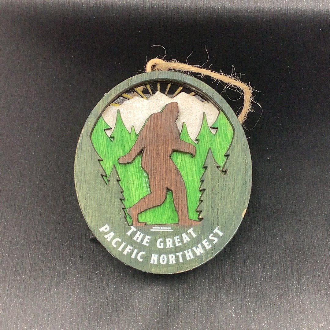 Ornament - Bigfoot Great Pacific NW Wood