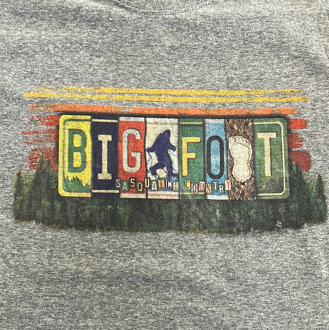 Clearance Unisex T-shirt Bigfoot License Plate Grey