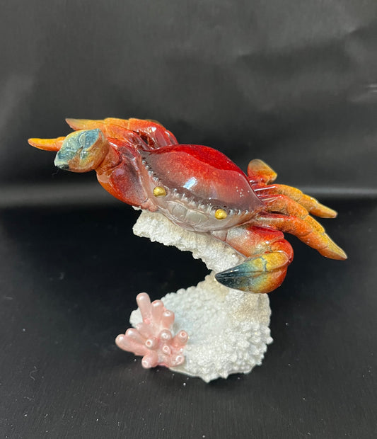 Figurine - Red Crab on White Coral