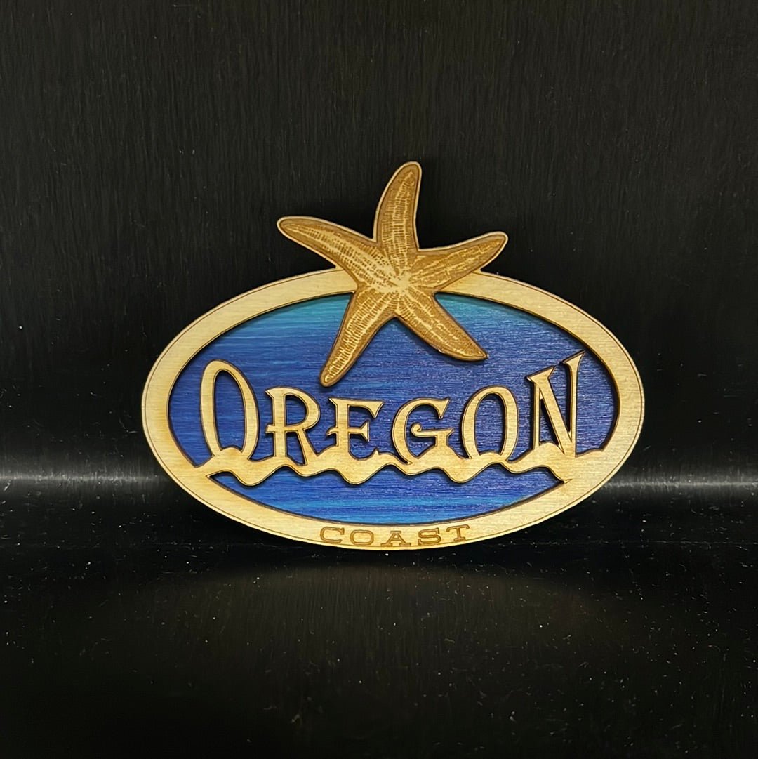 Wooden Starfish Magnet Oregon Coast