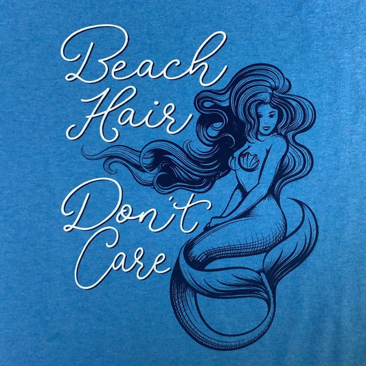 Clearance Ladies Mermaid Beach Hair Don't Care Turquoise Heather