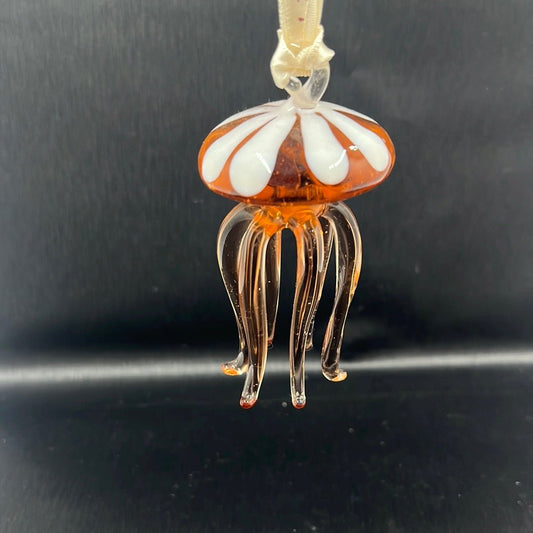 Ornament - Pink Jellyfish Hand Blown Glass