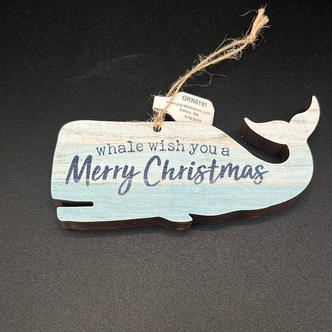 Clearance Ornament - ORN0191 - Whale wish you a Merry Christmas