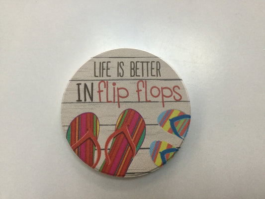 Car Coaster COA1070 - Life is Better in Flop Flops
