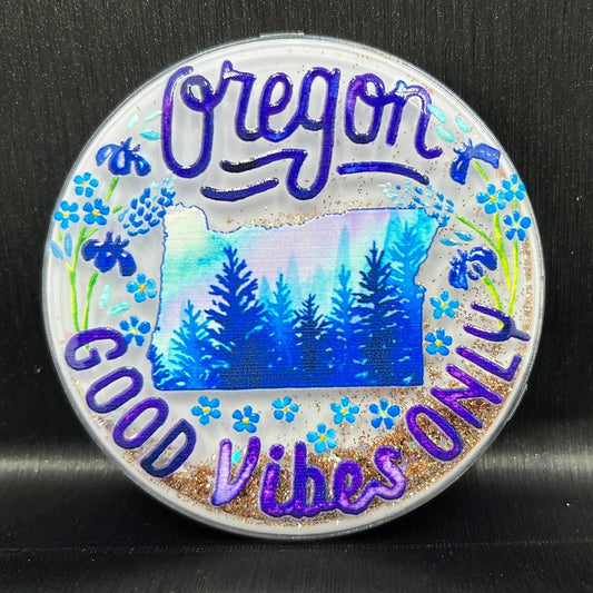 Magnet - Glitter Oregon Good Vibes Only