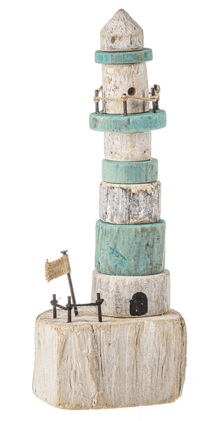 Figurine - Lighthouse - Wood Décor Blue & White