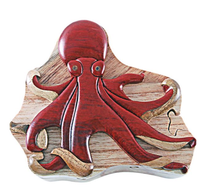 Wooden Octopus Puzzle Box