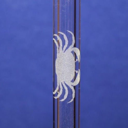 Crab Etched Glass Straw