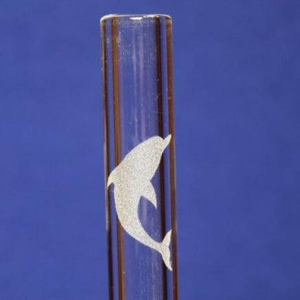 Dolphin Etched Glass Straw