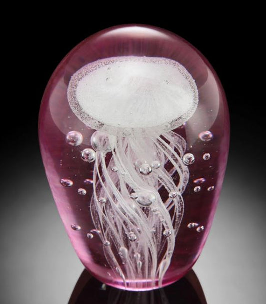 Glass Art - Pink Jellyfish Glow in the Dark