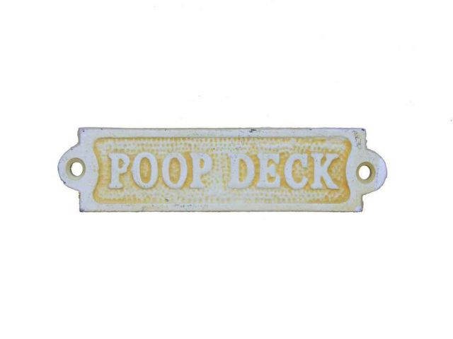 Sign - Cast Iron Poop Deck Sign 6"