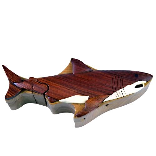 Wooden Shark Puzzle Box